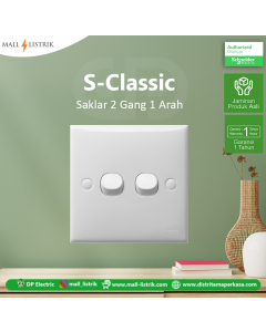 Saklar S-Classic 2 Gang 1 Arah, Schneider 