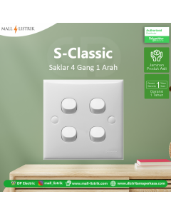 Saklar S-Classic 4 Gang 1 Arah- Schneider Electric