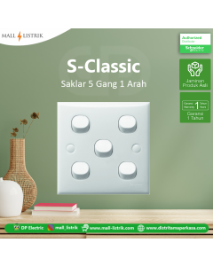 Saklar S-Classic 5 Gang 1 Arah - Schneider Electric