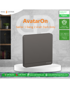 Saklar AvatarOn 2 Gang 1 Arah Dark Grey Schneider Dark Grey - E8332L1LED_DG_G3