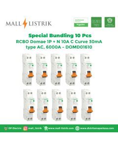 Bundling RCBO Domae 1P + N 10A C Curve 30mA type AC, 6000A (10 Pcs) - DOMD01610-1