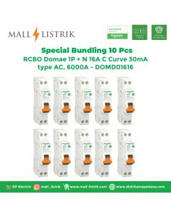 Bundling RCBO Domae 1P + N 16A C Curve 30mA type AC, 6000A (10 Pcs) - DOMD01616