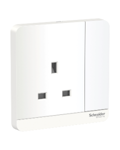 AvatarOn, switched socket, 3P, 13A, LED, White - E8315N_WE