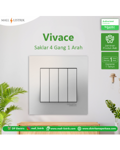 Saklar Vivace 4 Gang 1 Arah - Schneider