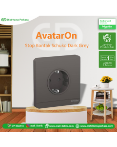 Stop Kontak Schuko  AvatarOn Schneider 1Gang, Dark Grey - E83426_16S_DG_G3