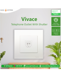Schneider VIVACE  1 Gang TELEPHONE OUTLET WITH SHUTTER