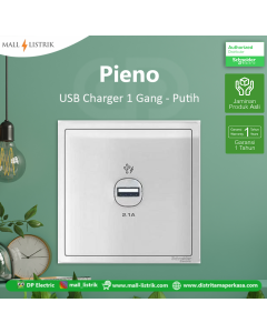  USB Charger Pieno  1 Gang - Putih , Schneider