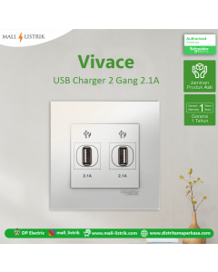 Stop Kontak USB Charger 2 Gang Vivace - Schneider