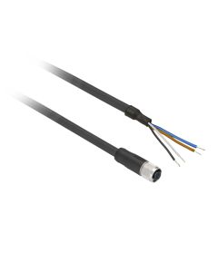 FEMALE, M12, 4PIN, STRAIGHT PREWIRED CON
